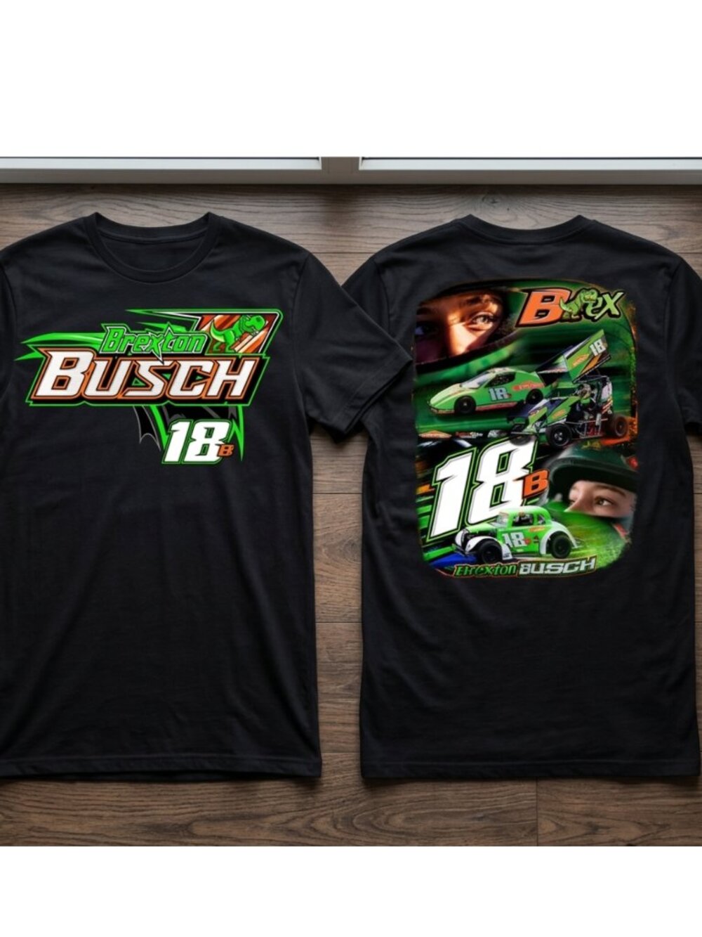 Vintage Brexton Busch 18B Racing Graphic Tee Y2K Nascar Streetwear